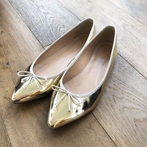 J.Crew Gemma Metallic Gold Flats